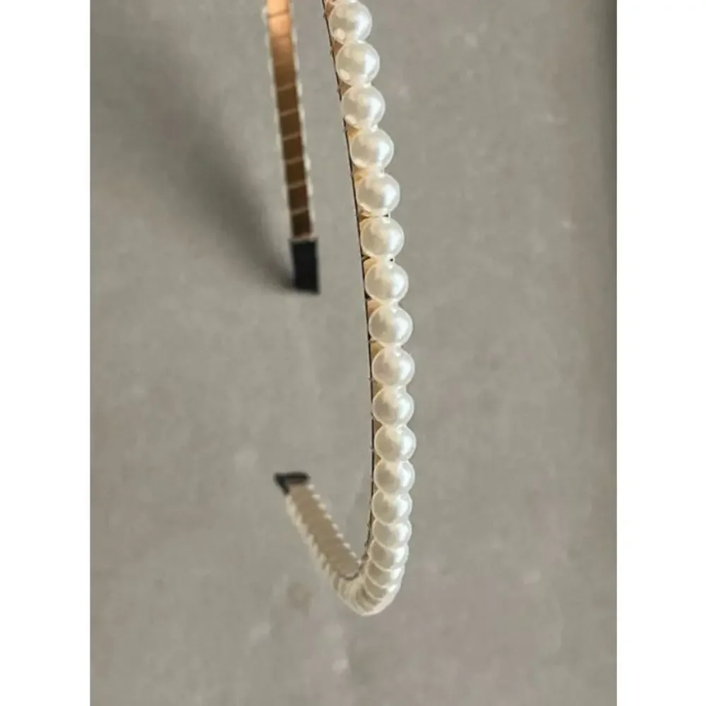 High Quality Bridal Pearl Headband – Gold Tone Faux Pearl Hair Accessory